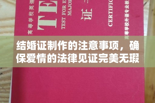 宜黄结婚证制作的注意事项，确保爱情的法律见证完美无瑕